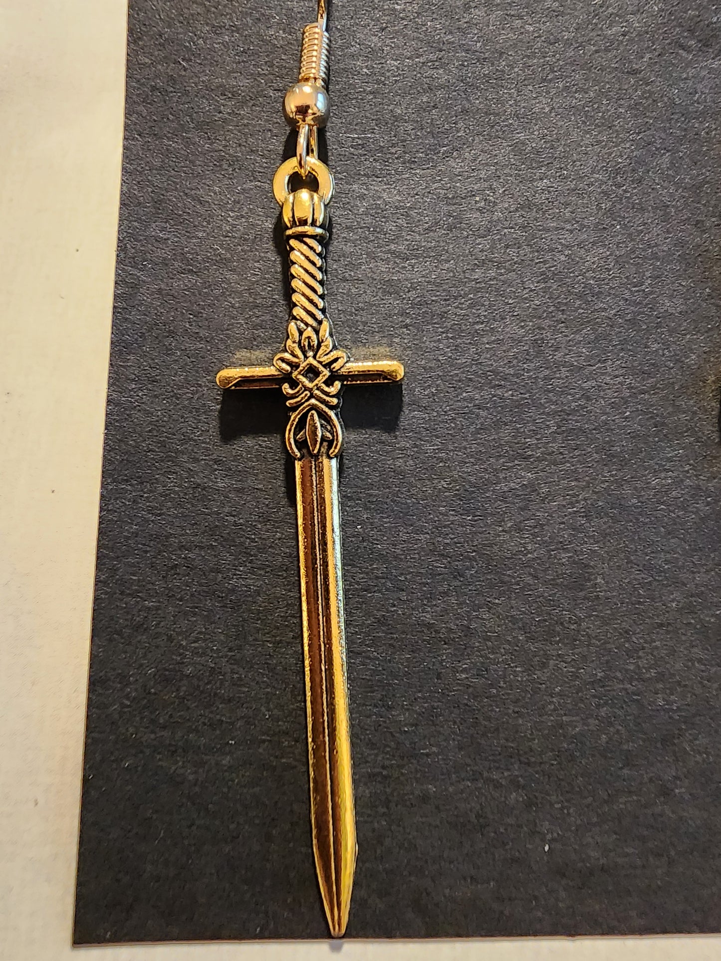 Gold Sword Earrings