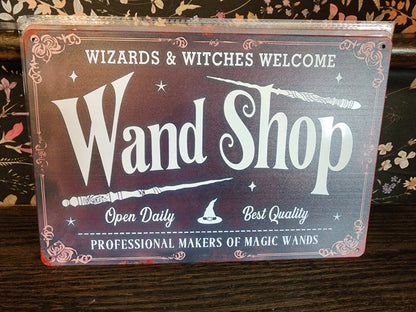 Wand Shop Metal Sign