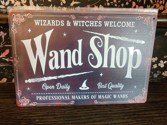 Wand Shop Metal Sign