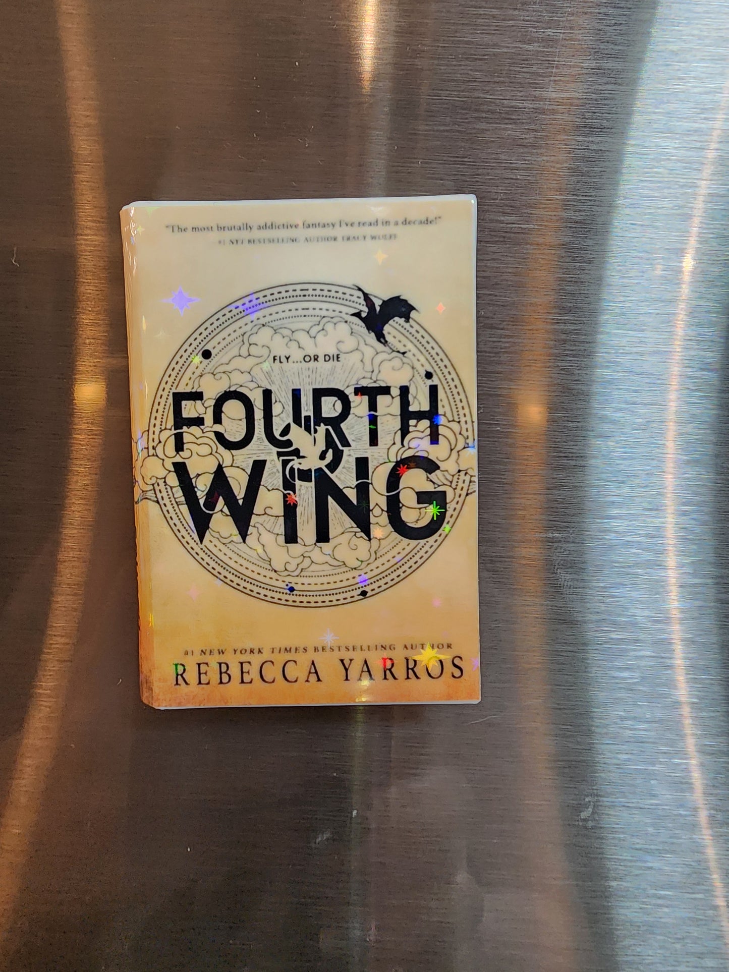 Fourth Wing Sparkly Book Magnet