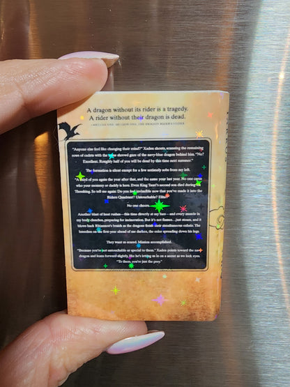Fourth Wing Sparkly Book Magnet