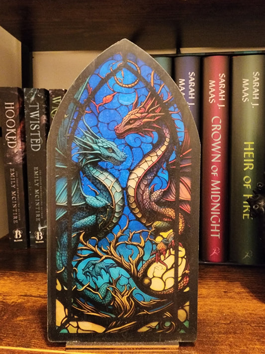 Double Dragon Bookshelf Window