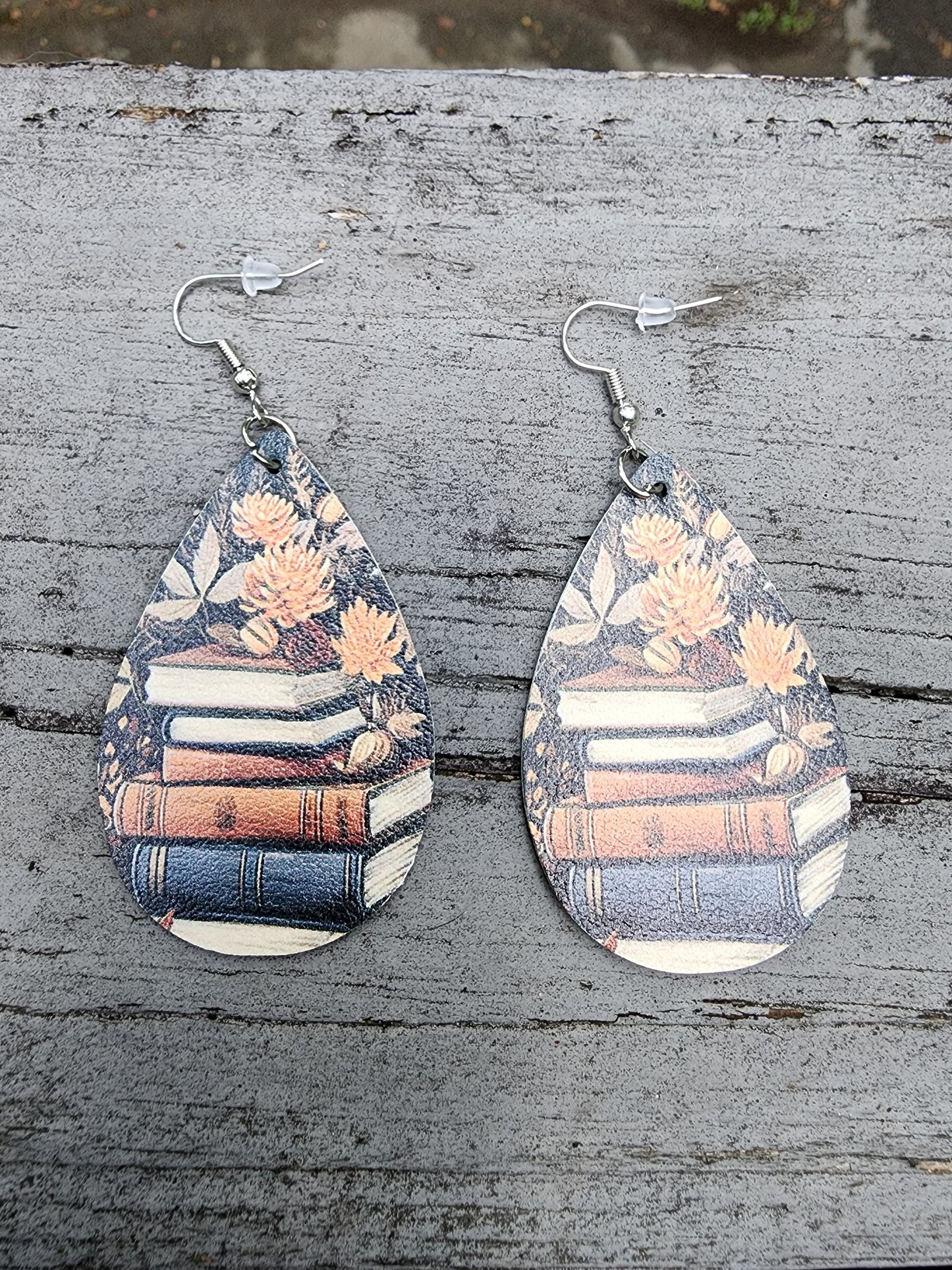 Leather Book Earrings