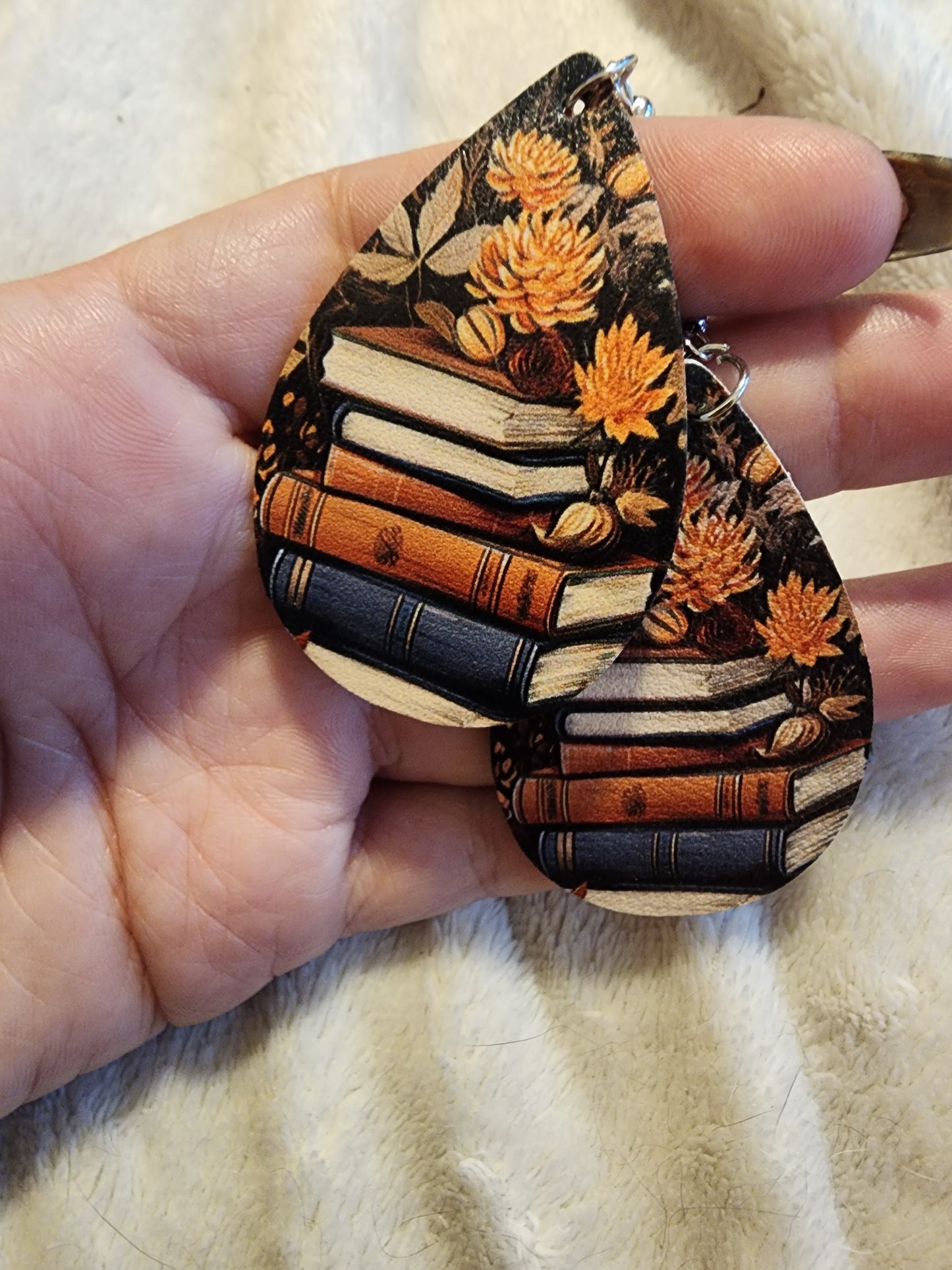 Leather Book Earrings