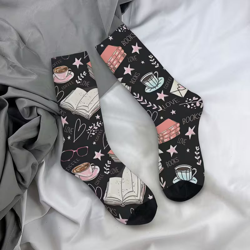 Love Books and Coffee Socks