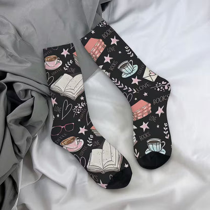 Love Books and Coffee Socks