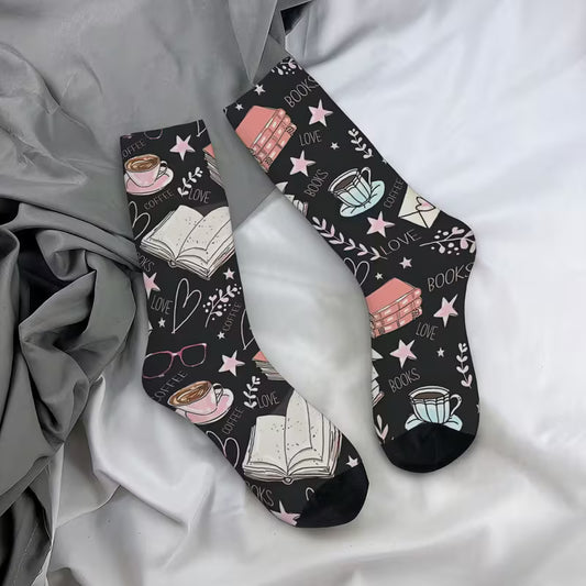 Love Books and Coffee Socks