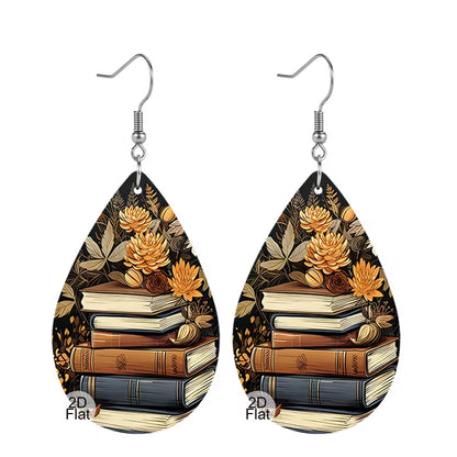Leather Book Earrings