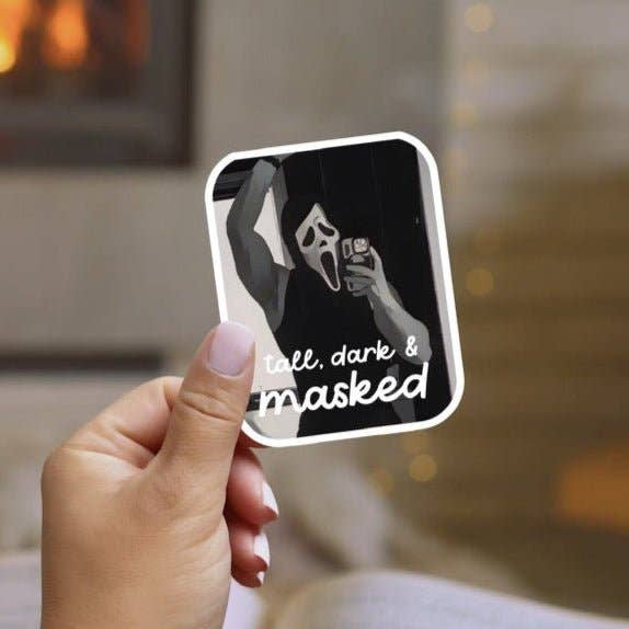 Tall Dark and Masked Sticker