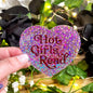 Heart Hot Girls Read Glitter Sticker