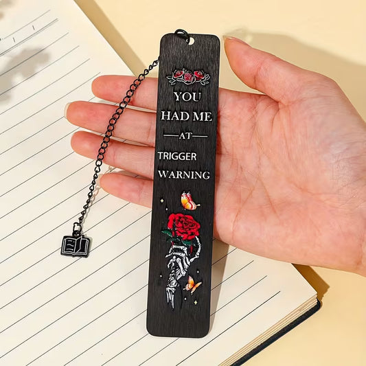 Trigger Warning Stainless Steel Bookmark