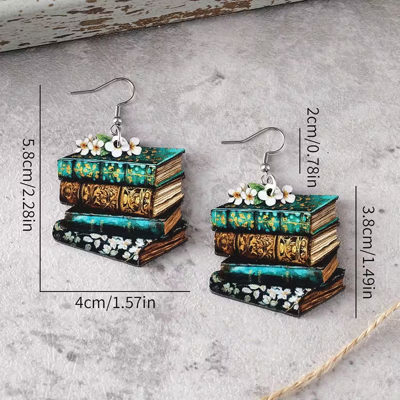 Bookish Fun Floral Earrings