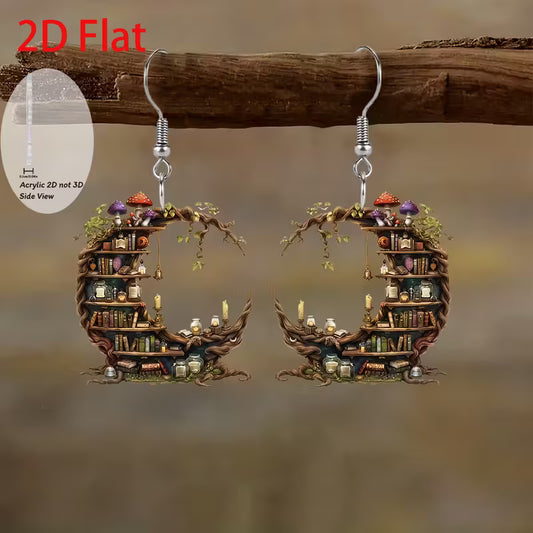 Moon Bookshelf Earrings