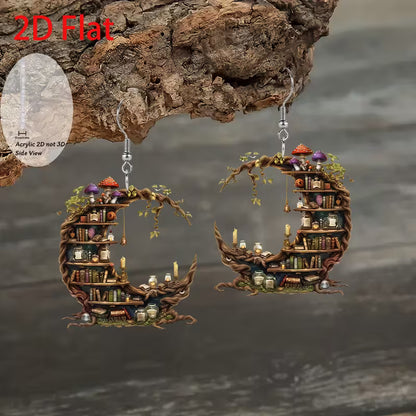 Moon Bookshelf Earrings