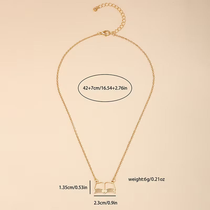 Open Book Necklace