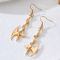 Gold Snake and Axe Earrings