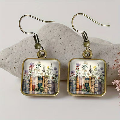 Floral Book Resin Earrings
