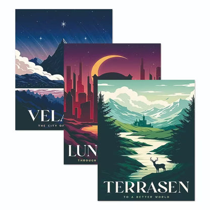 Maasverse Inspired Canvas Art Set of 3