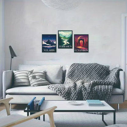 Maasverse Inspired Canvas Art Set of 3