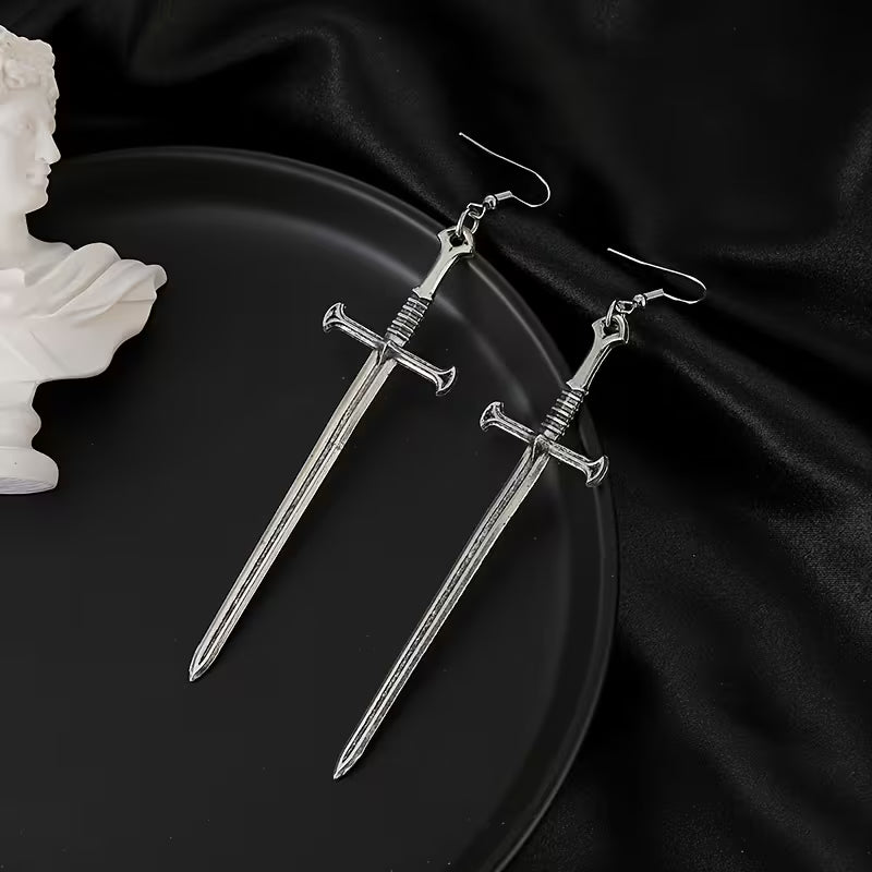 Silver Sword Earrings