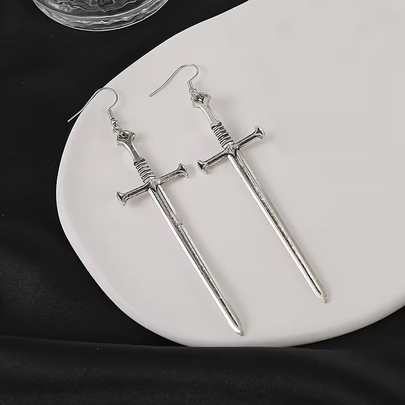 Silver Sword Earrings