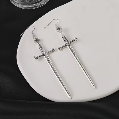 Silver Sword Earrings