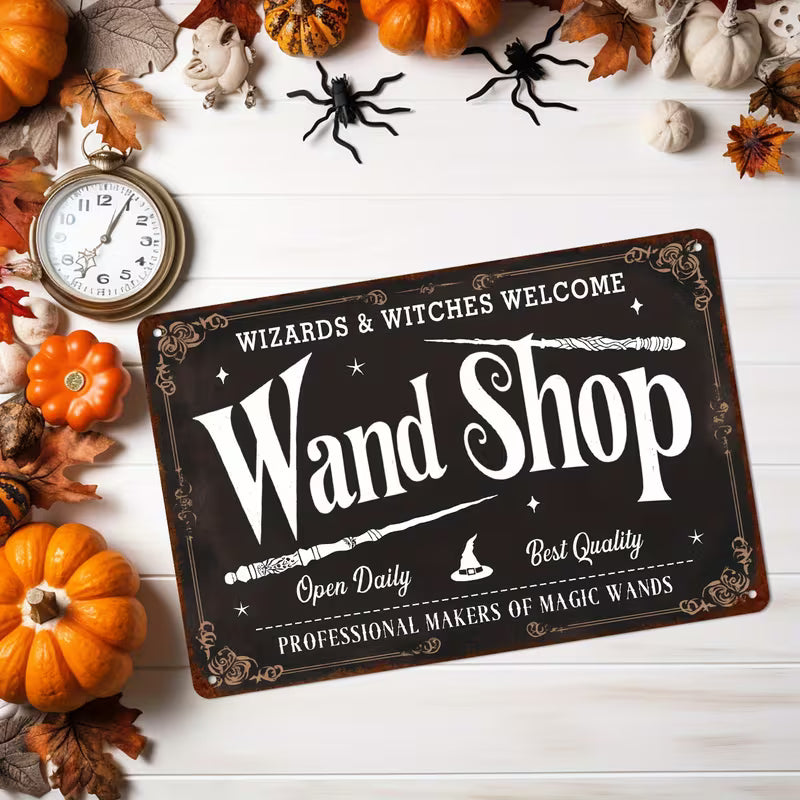 Wand Shop Metal Sign